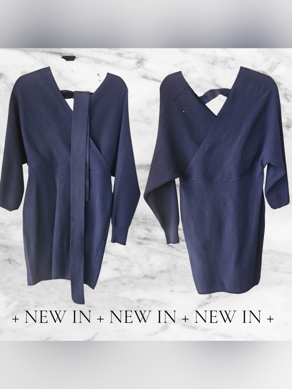 V-neck Cocktail Sweater Dress - Picture 5 of 5